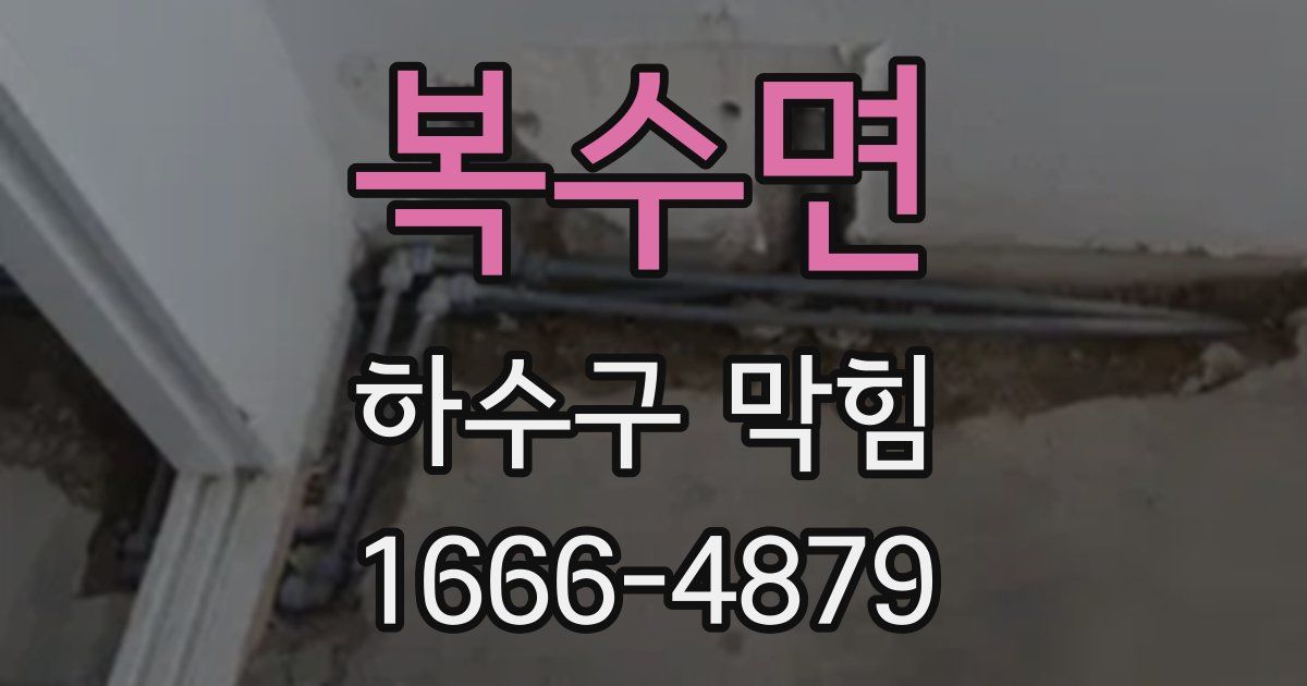 복수면 하수구 막힘