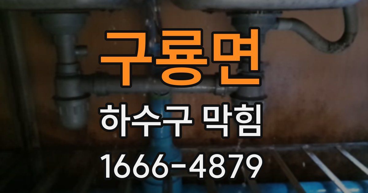 구룡면 하수구 막힘