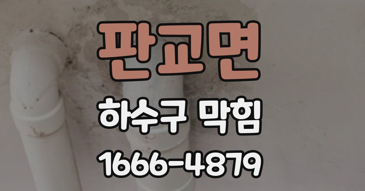 판교면 하수구 막힘