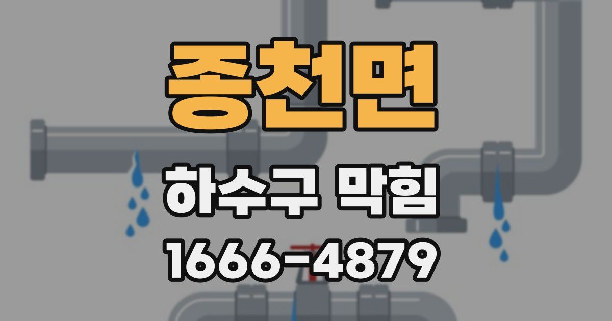 종천면 하수구 막힘