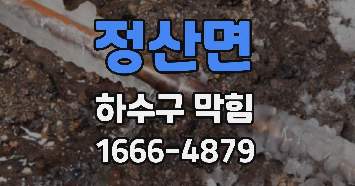 정산면 하수구 막힘