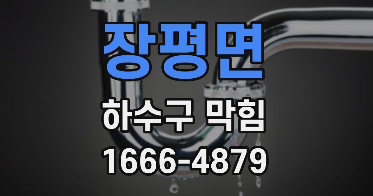 장평면 하수구 막힘
