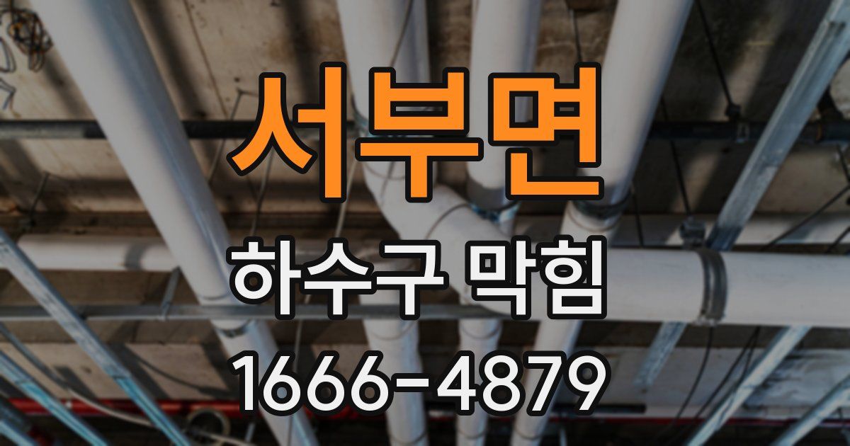서부면 하수구 막힘