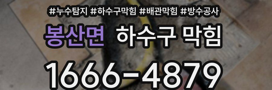 봉산면 하수구 막힘
