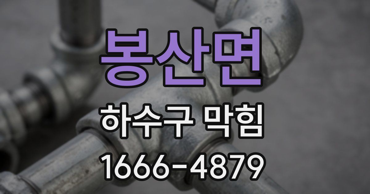 봉산면 하수구 막힘