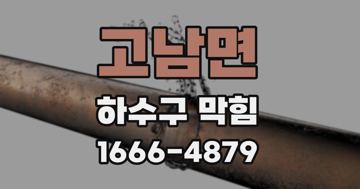 고남면 하수구 막힘