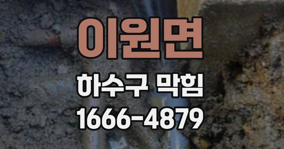 이원면 하수구 막힘