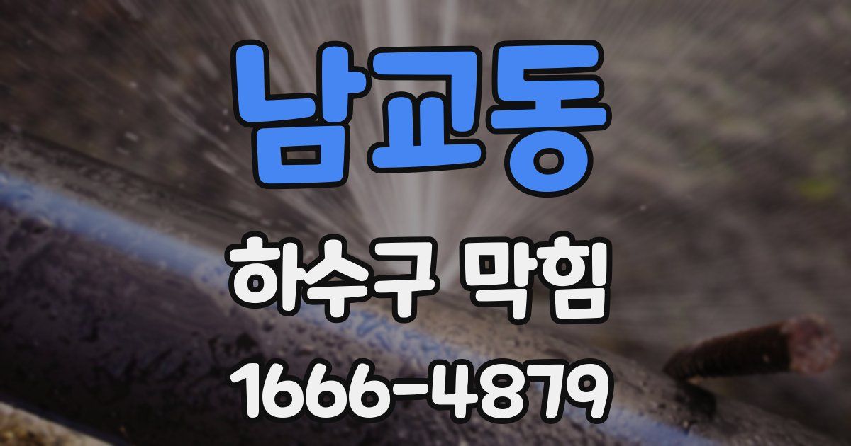 남교동 하수구 막힘
