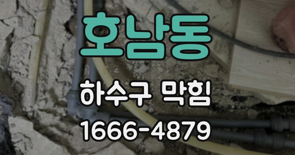 호남동 하수구 막힘