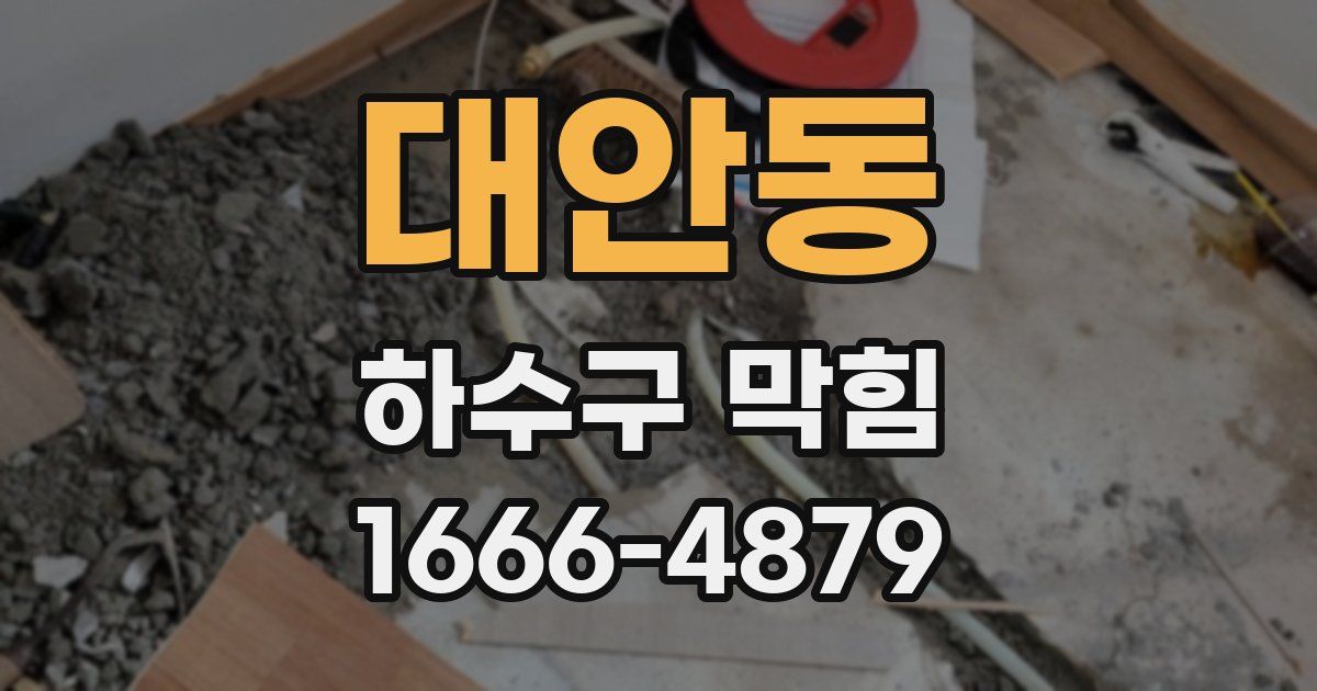 대안동 하수구 막힘