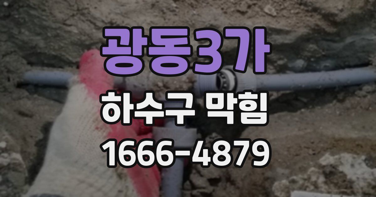 광동3가 하수구 막힘