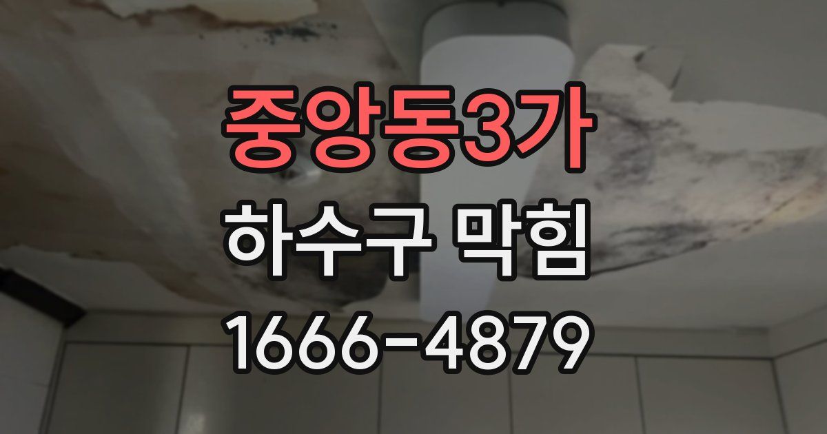 중앙동3가 하수구 막힘