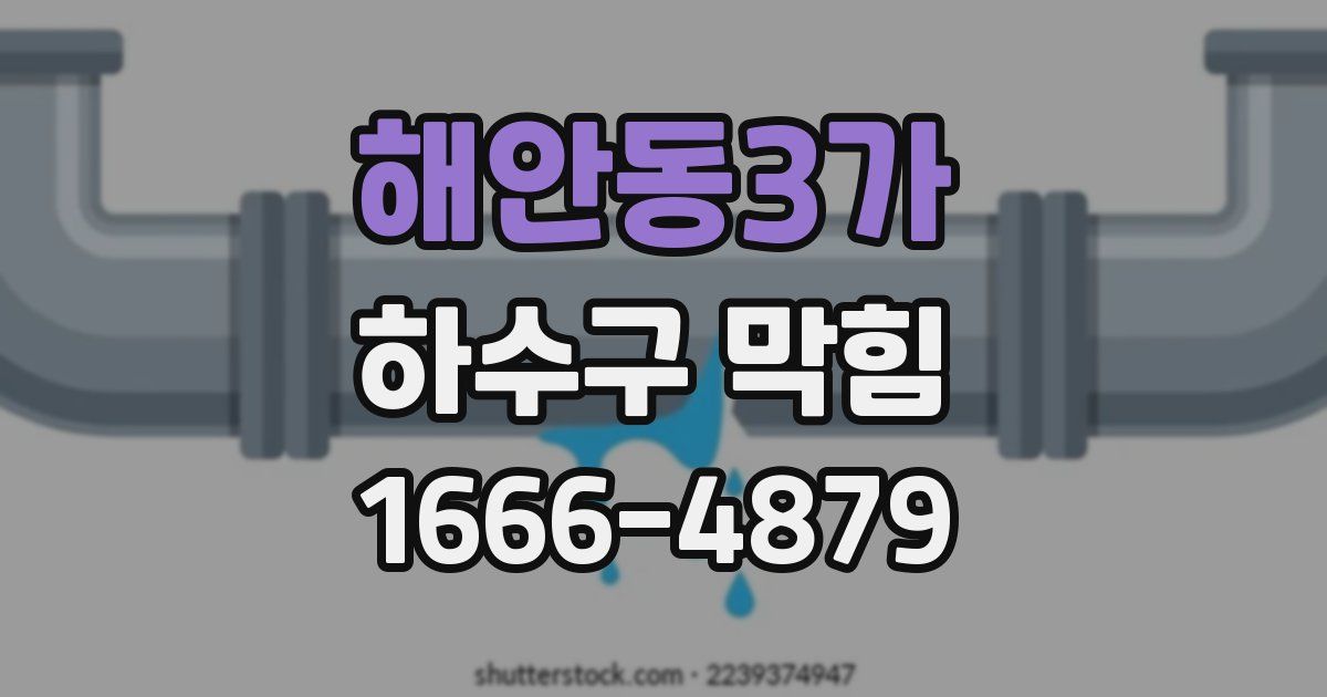 해안동3가 하수구 막힘