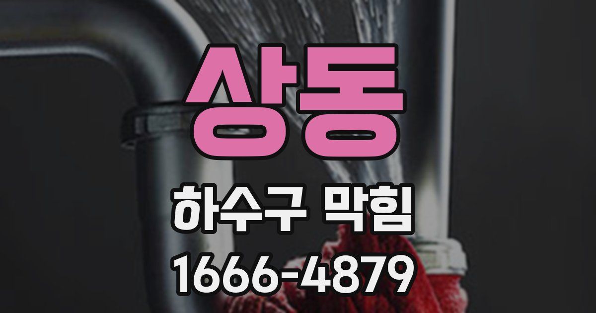 상동 하수구 막힘