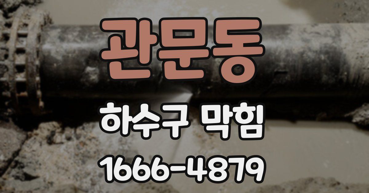 관문동 하수구 막힘