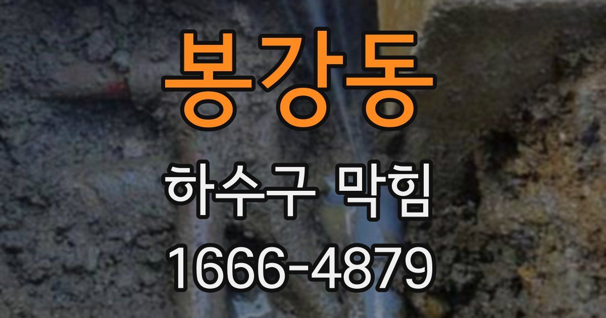 봉강동 하수구 막힘