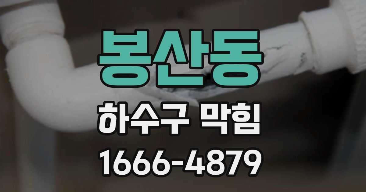 봉산동 하수구 막힘