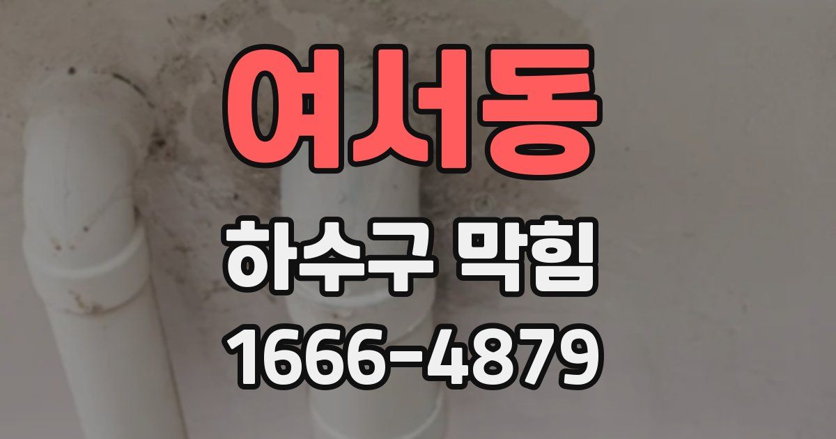 여서동 하수구 막힘