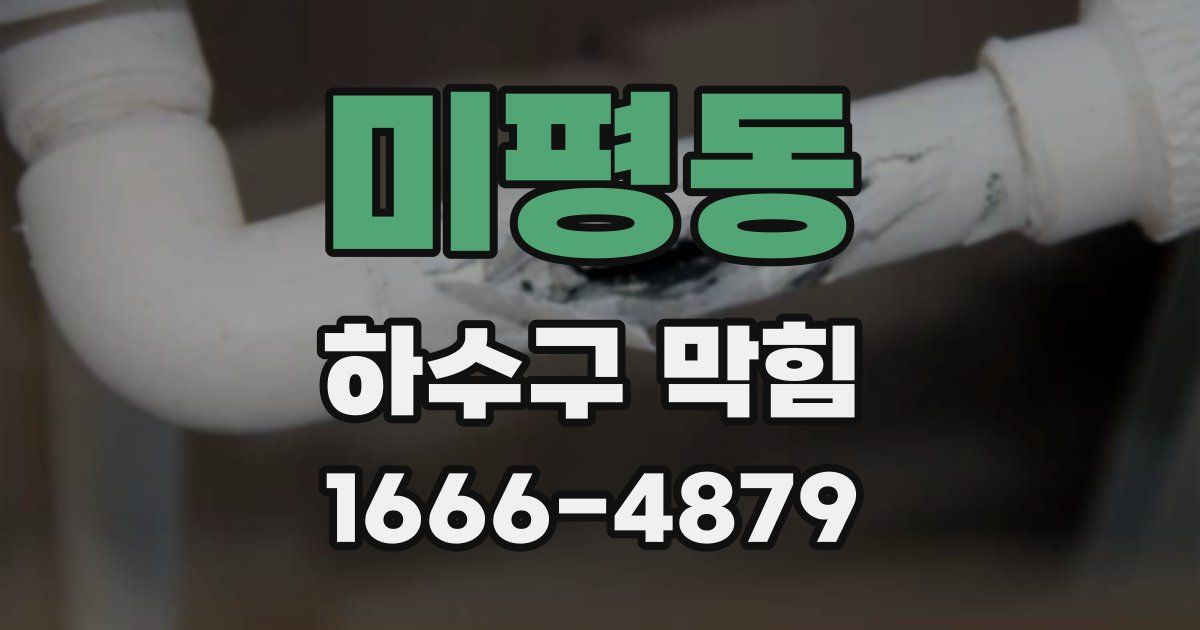 미평동 하수구 막힘