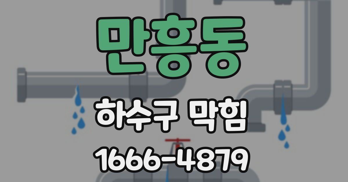 만흥동 하수구 막힘