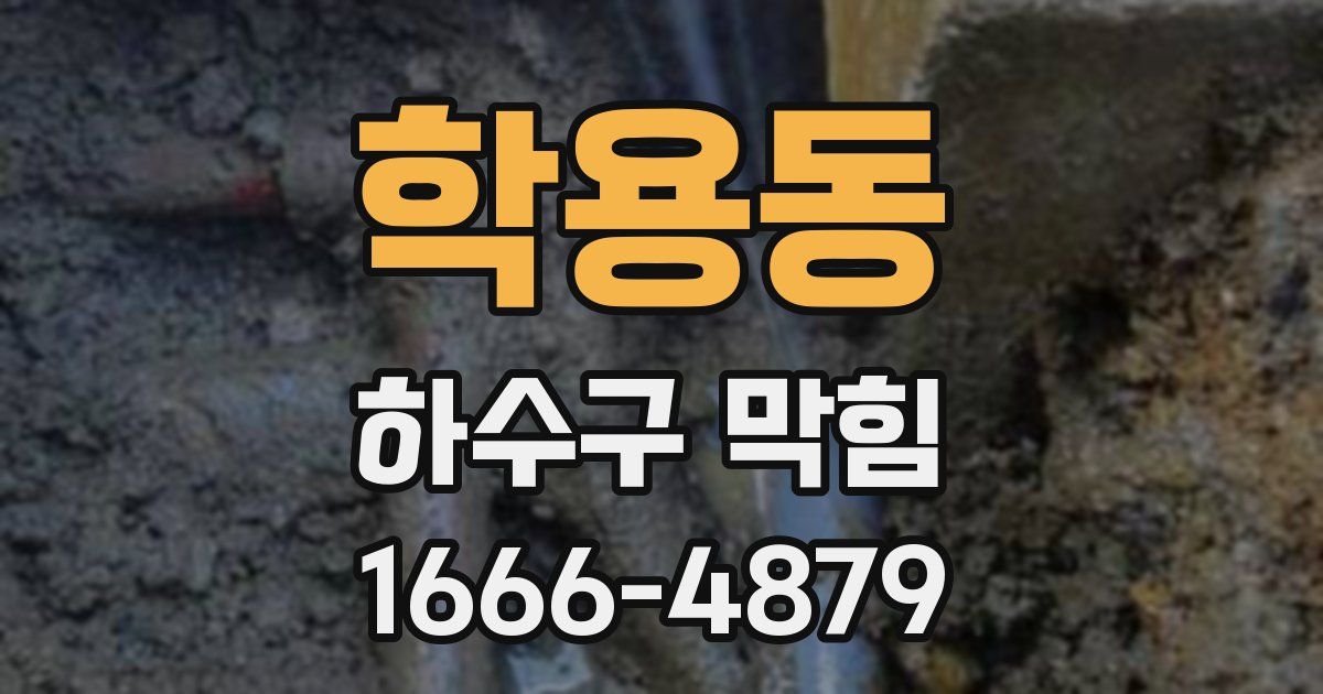 학용동 하수구 막힘