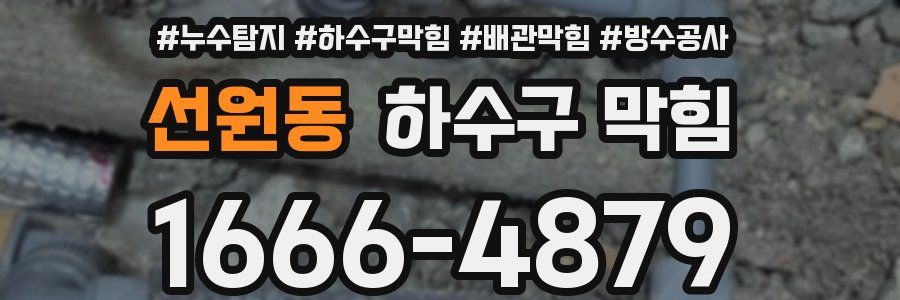 선원동 하수구 막힘