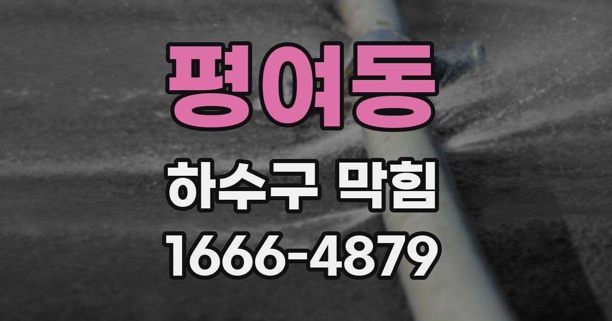 평여동 하수구 막힘