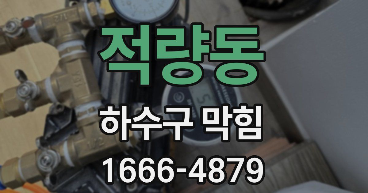 적량동 하수구 막힘