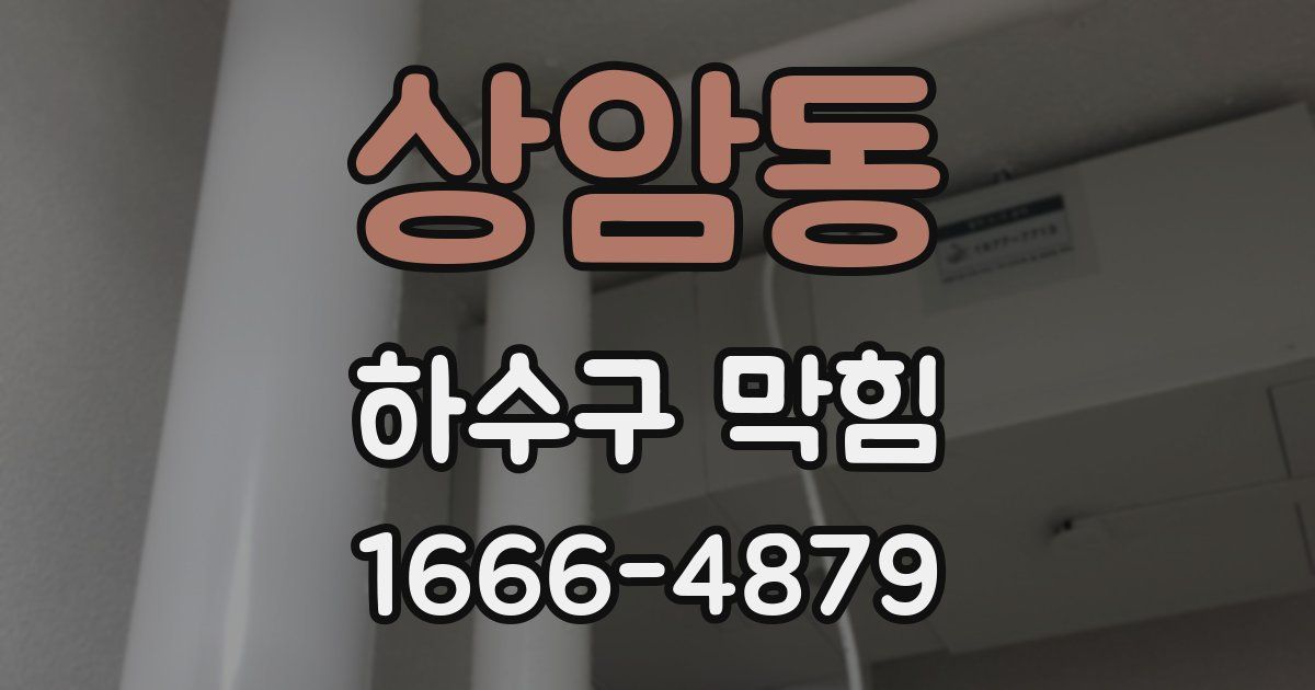 상암동 하수구 막힘