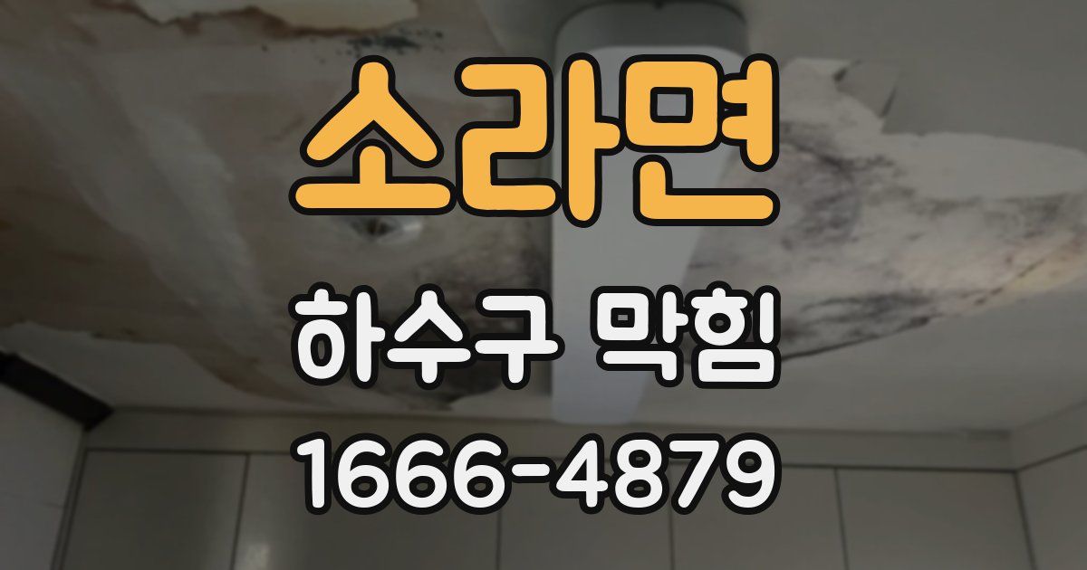 소라면 하수구 막힘
