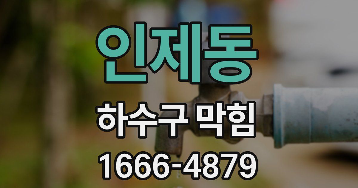 인제동 하수구 막힘