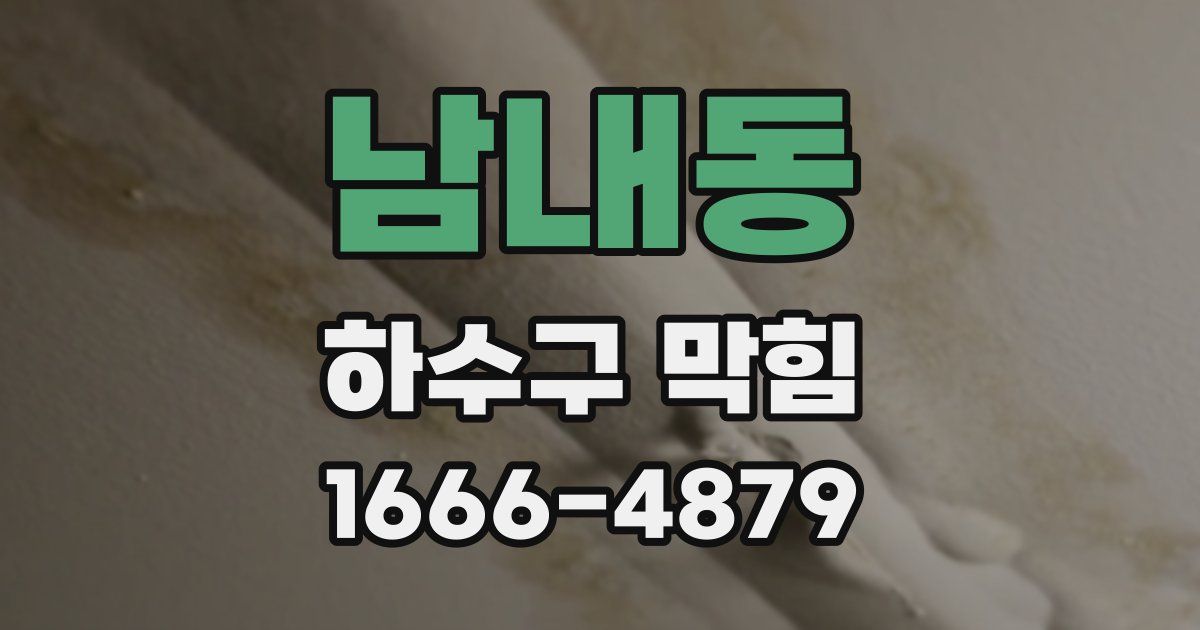 남내동 하수구 막힘