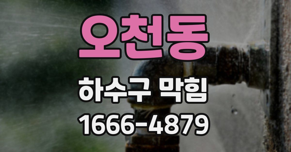 오천동 하수구 막힘