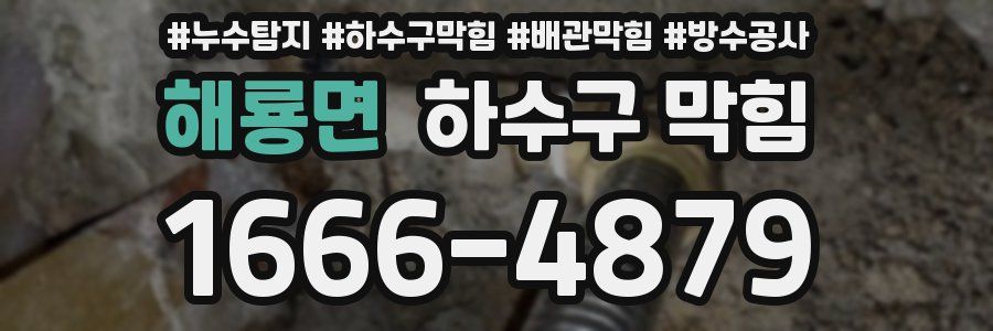 해룡면 하수구 막힘