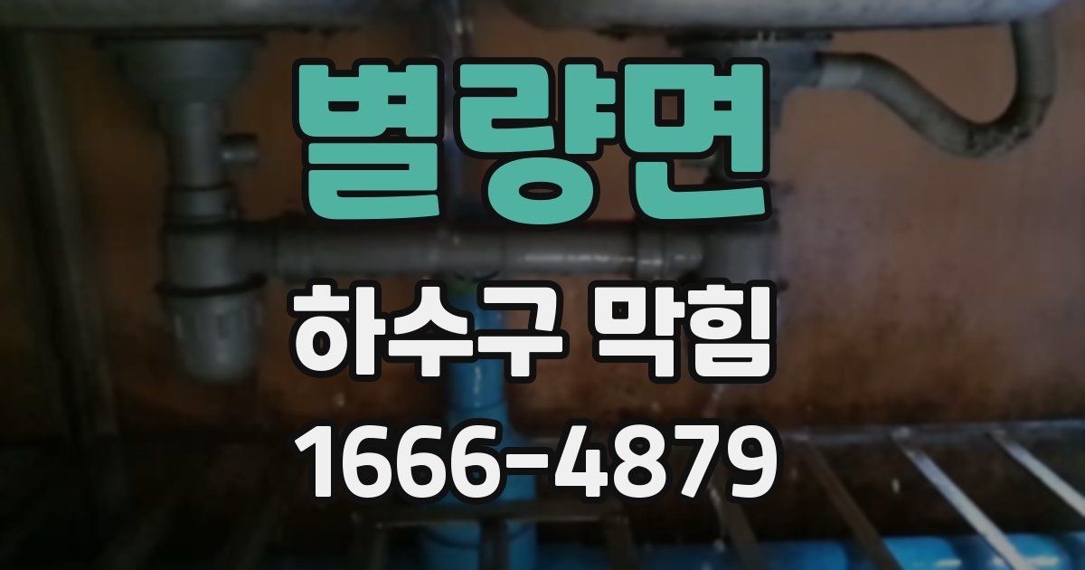 별량면 하수구 막힘