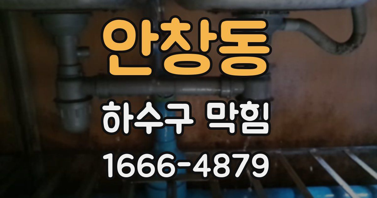 안창동 하수구 막힘
