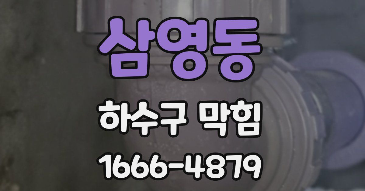 삼영동 하수구 막힘