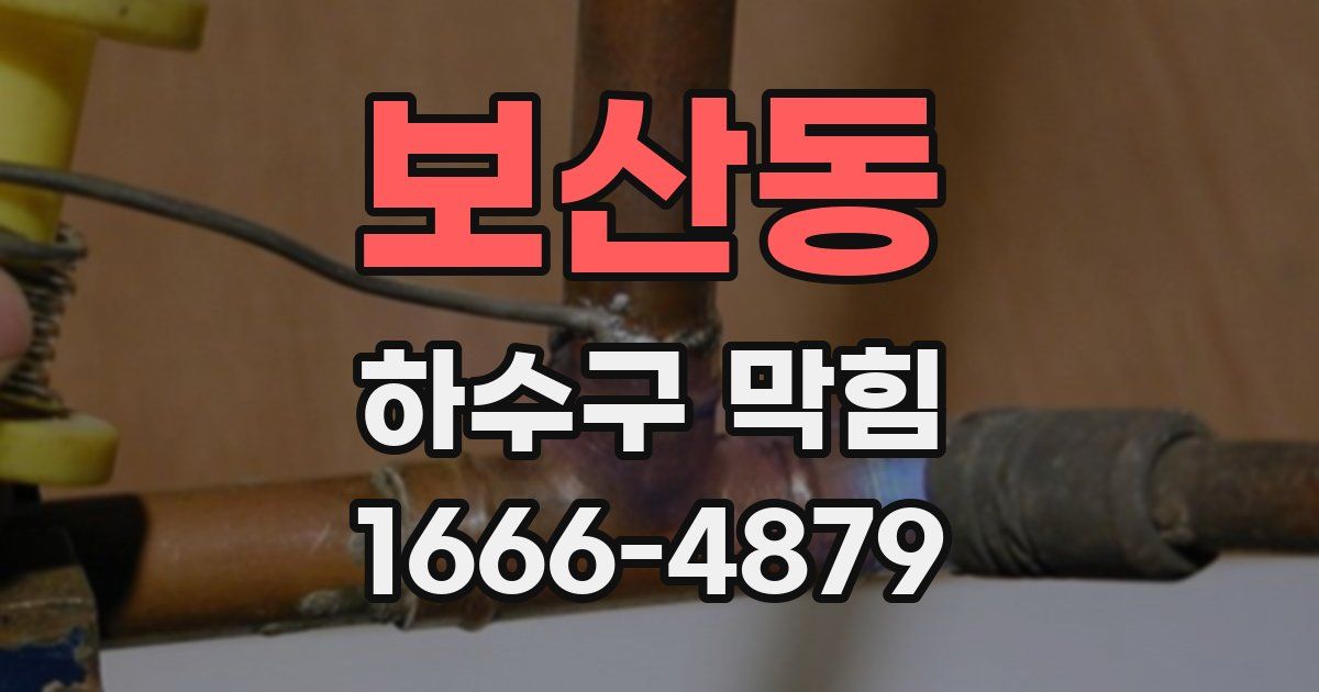 보산동 하수구 막힘
