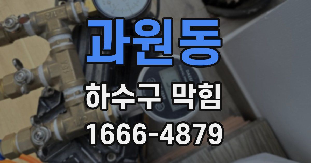 과원동 하수구 막힘