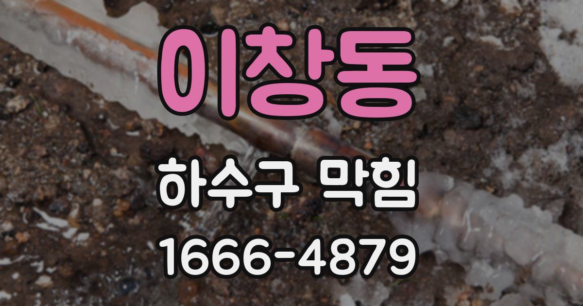 이창동 하수구 막힘