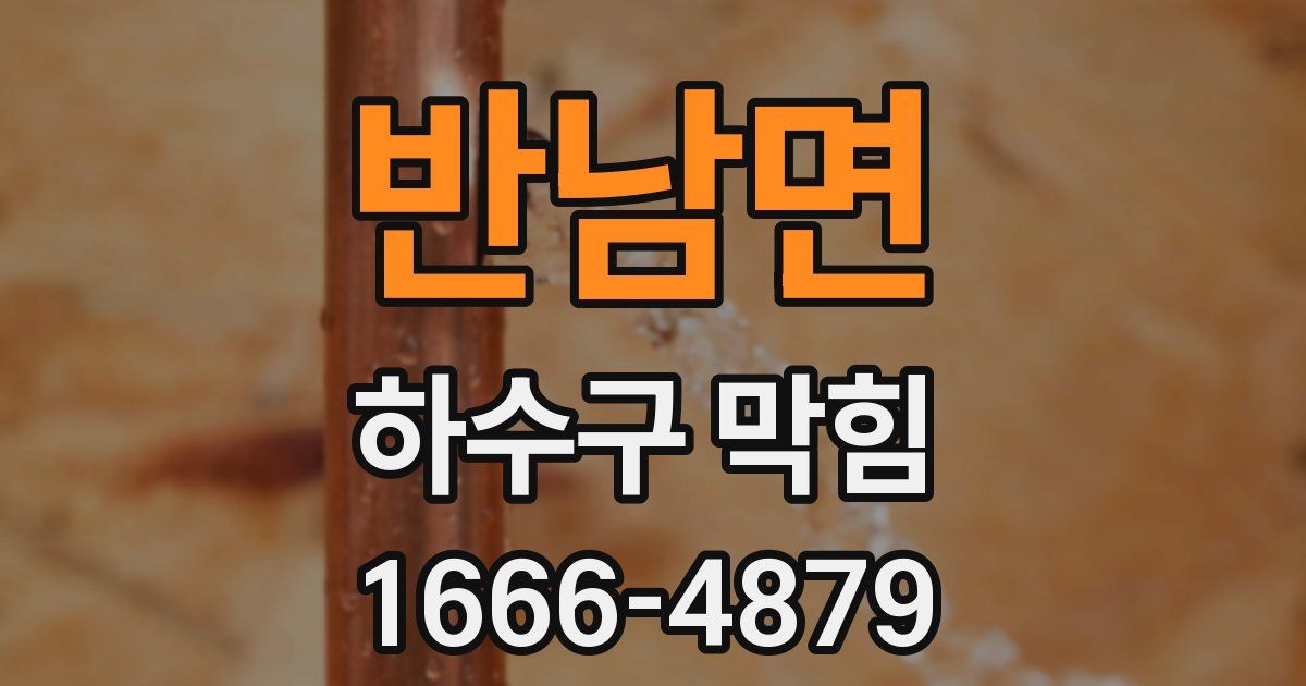 반남면 하수구 막힘