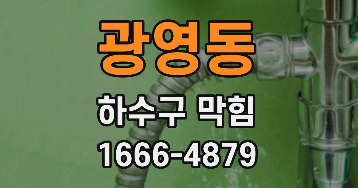 광영동 하수구 막힘