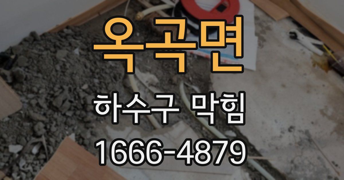 옥곡면 하수구 막힘