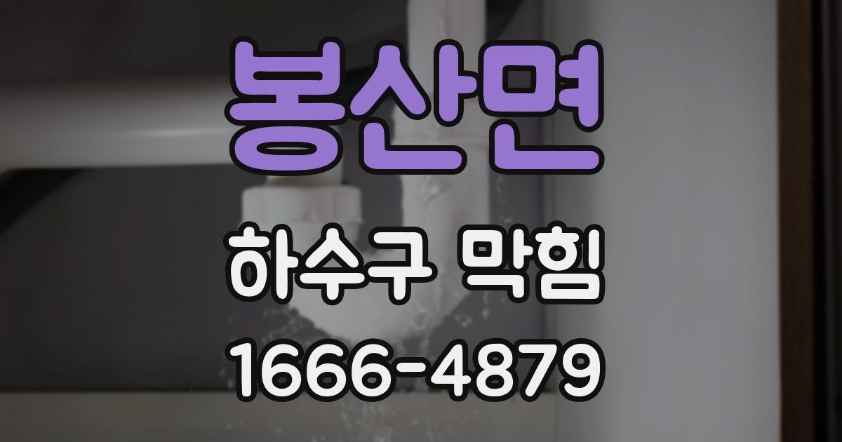 봉산면 하수구 막힘