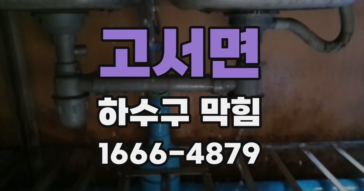 고서면 하수구 막힘