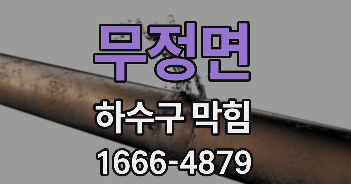 무정면 하수구 막힘