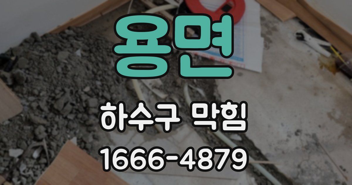 용면 하수구 막힘