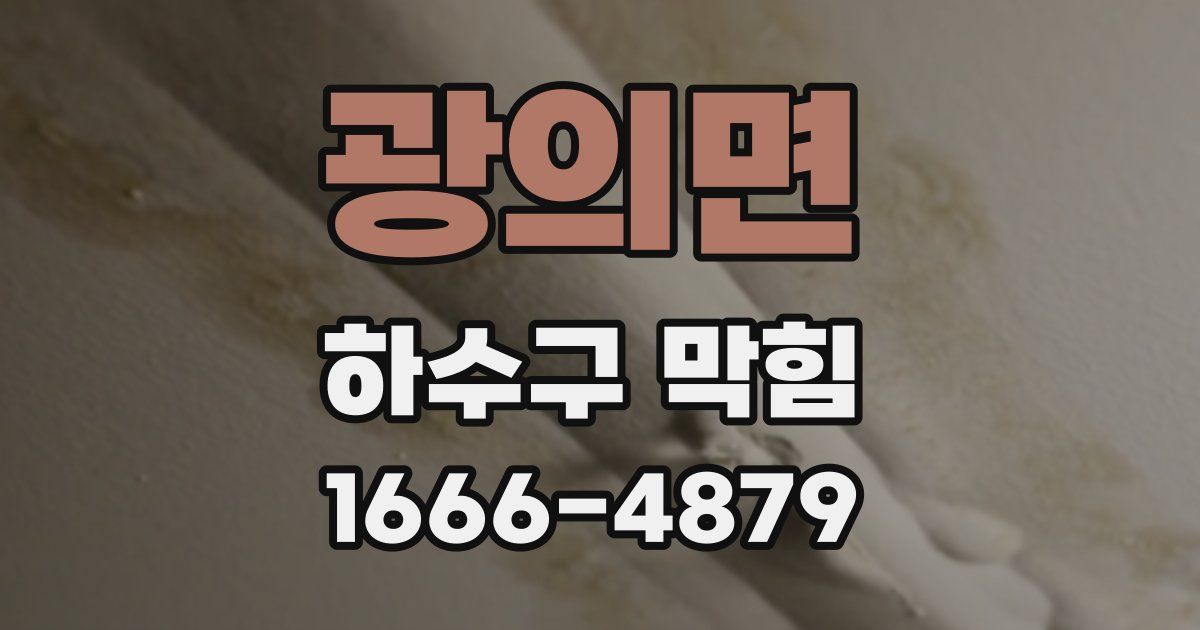 광의면 하수구 막힘