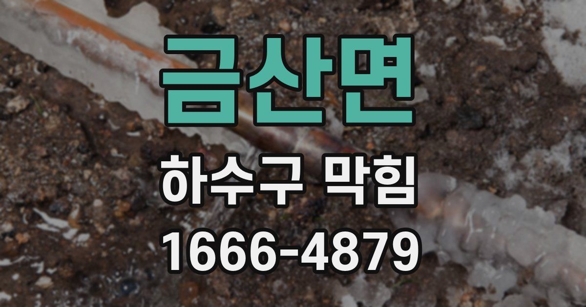 금산면 하수구 막힘