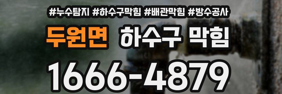 두원면 하수구 막힘